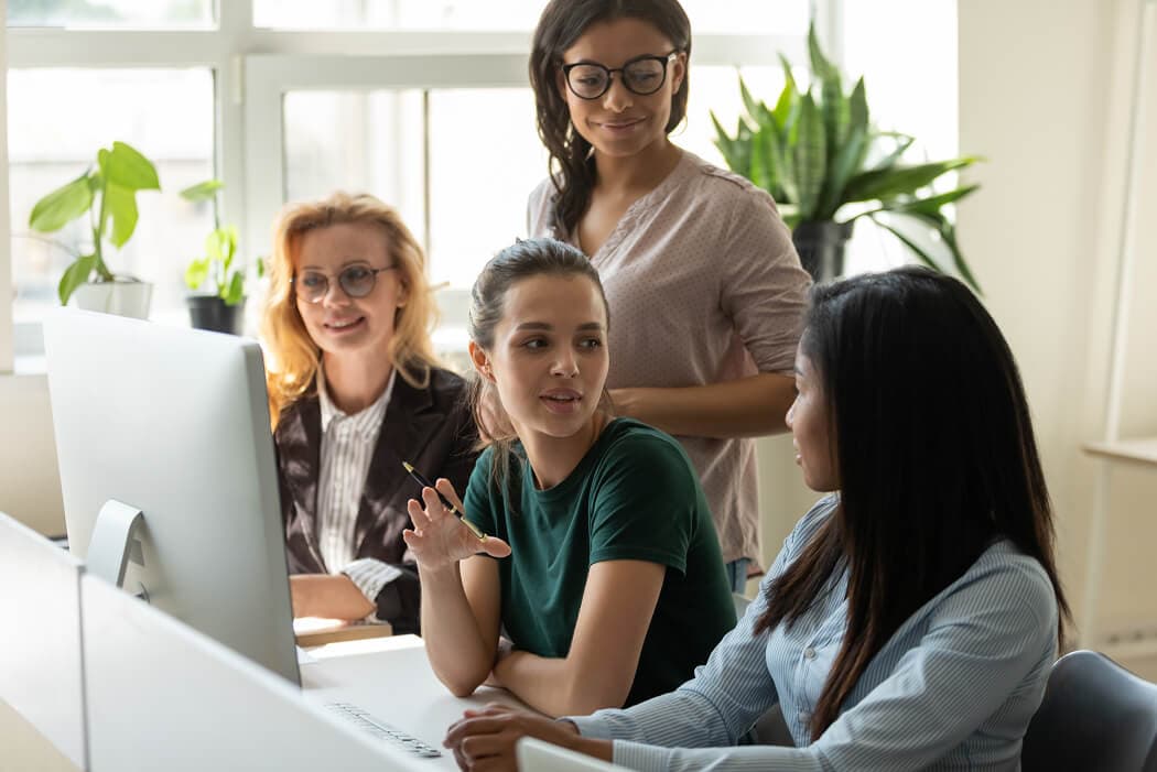 Women in supportive community circle